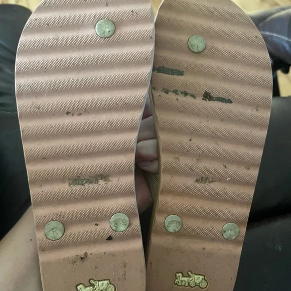 Coach Brown and Cream Flip Flops - Picture 3 of 3